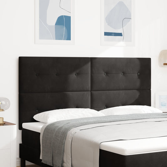 Testiera imbottita vidaXL con bottoni Nera 180 cm in Velluto