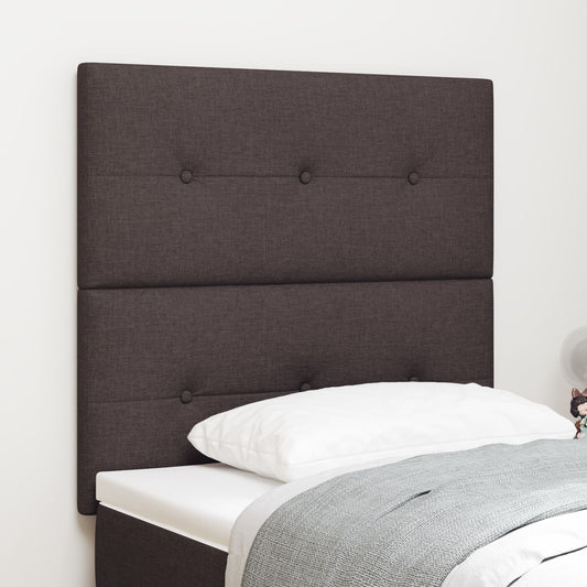 Testiera imbottita vidaXL marrone scuro 80 cm in tessuto