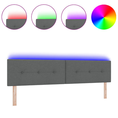 Testata LED vidaXL Button Tufted Grigio scuro 100 cm Tessuto