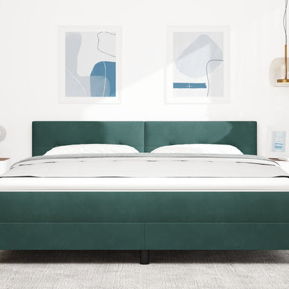 Testiera LED vidaXL Button Tufted Verde Scuro 90 cm in Velluto
