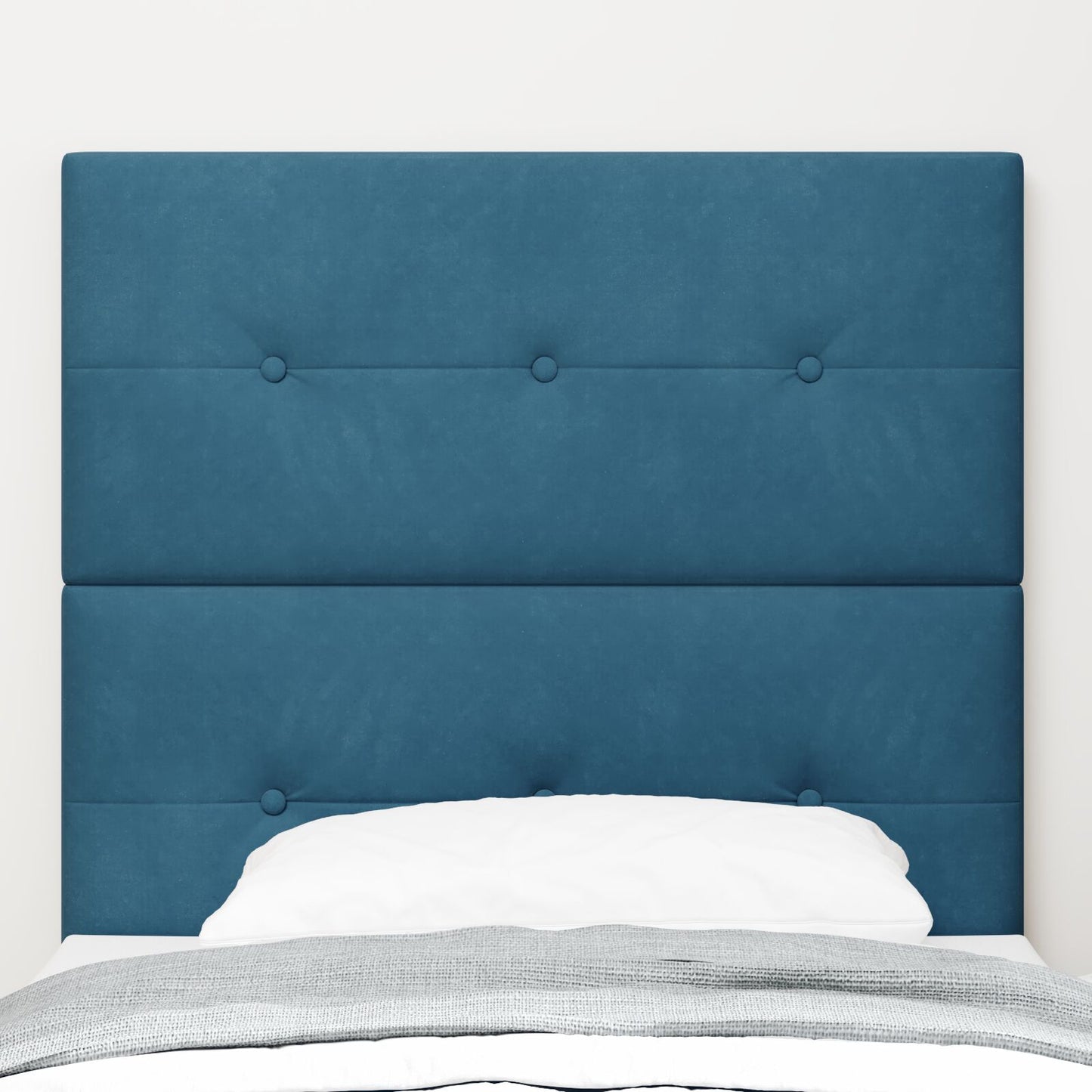 Testiera vitaXL Pieghettata Blu Scuro 90 cm Velluto