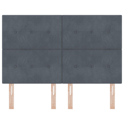 Testiera vidaXL con bottoni imbottiti grigio scuro 140 cm in velluto