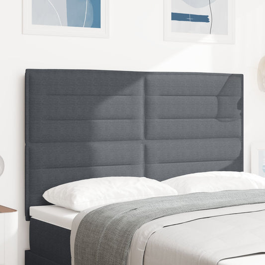 Testiera vidaXL Design Semplice Grigio Scuro 160 cm in Tessuto Corduroy