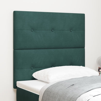 testiera vidaXL con bottoni, verde scuro, 80 cm, velluto