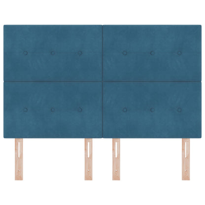 Testiera vidaXL Button Tufted Blu Scuro 160 cm in Velluto