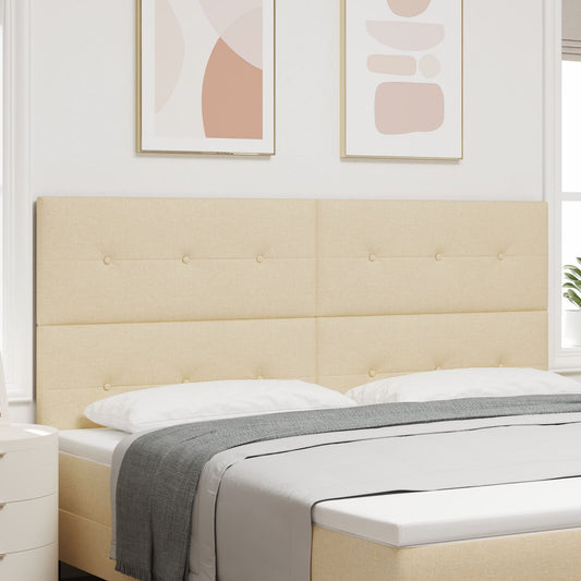 Testiera vidaXL Button Tufted Panna 200 cm Tessuto