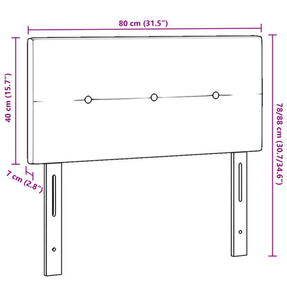 Testata LED vidaXL con bottoni imbottiti Crema 80 cm Tessuto