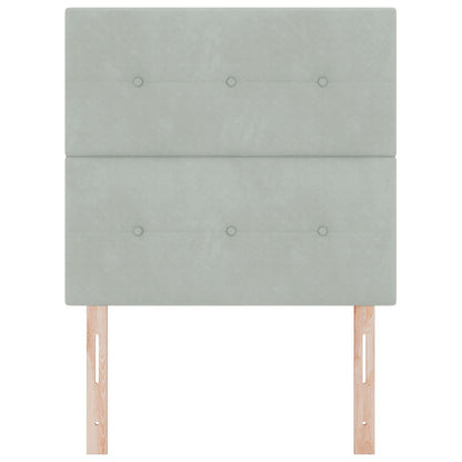 Testiera vidaXL Con bottoni trapuntati Grigio chiaro 90 cm Velluto