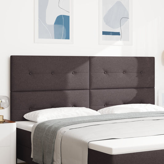 testiera vidaXL con bottoni, color marrone scuro, 200 cm in tessuto