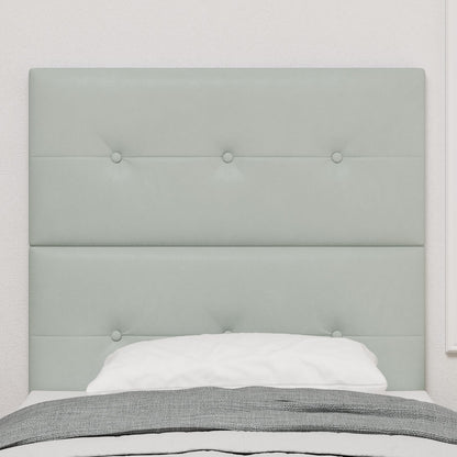 Testiera vidaXL Con bottoni trapuntati Grigio chiaro 90 cm Velluto
