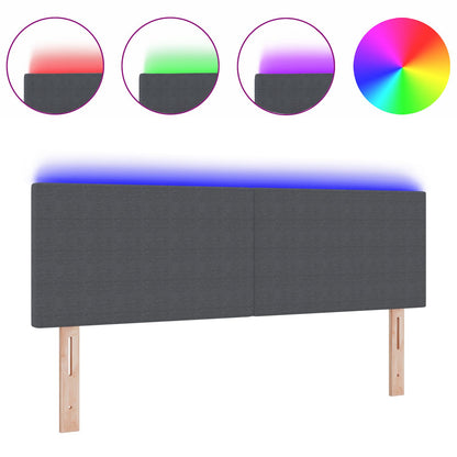Testiera LED Design Semplice Grigio Scuro 80 cm Tessuto Corduroy di vidaXL