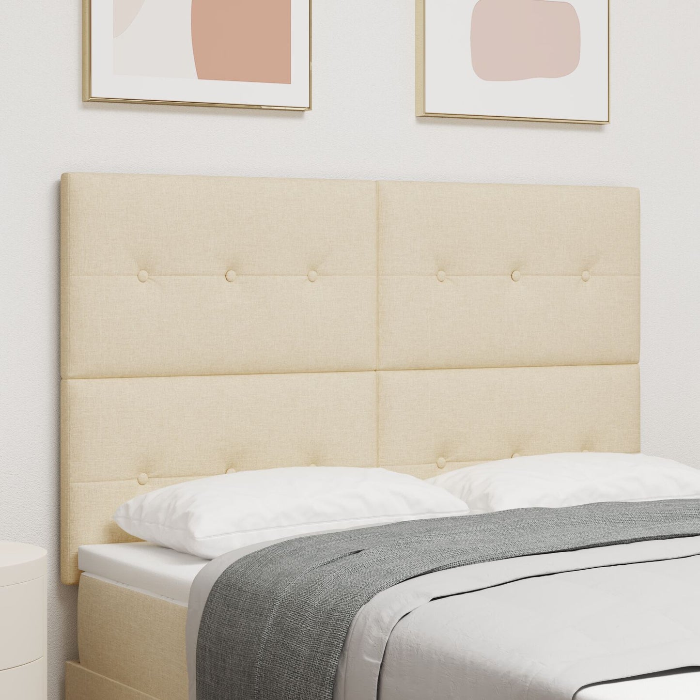 testiera vidaXL imbottita crema 140 cm in tessuto