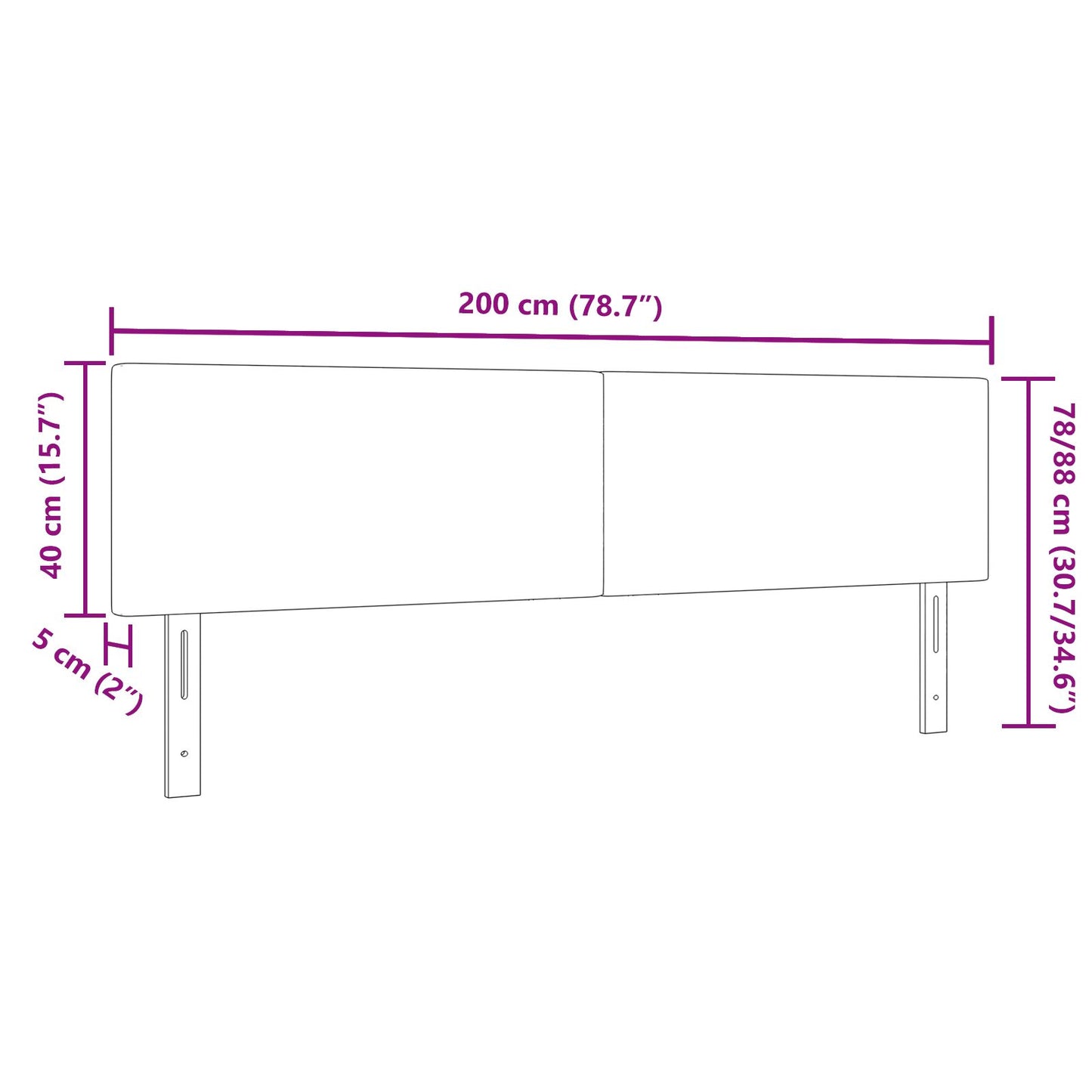 Testata LED Design Semplice VidaXL Crema 100 cm in Tessuto Corduroy