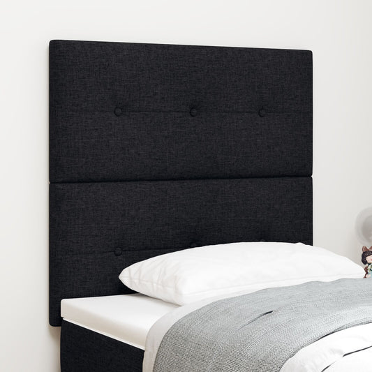 Testiera vidaXL Button Tufted Nera 80 cm in Tessuto