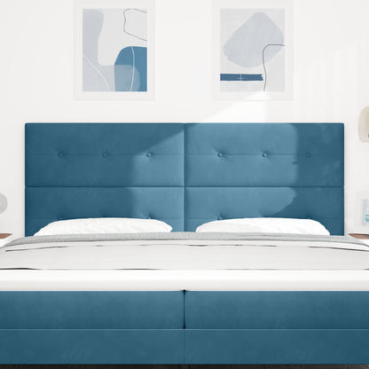 testiera vidaXL imbottita blu scuro 200 cm in velluto