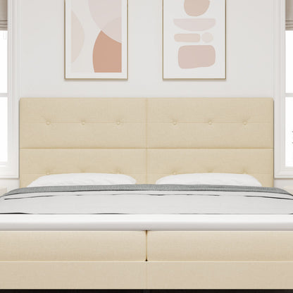 Testiera vidaXL Button Tufted Panna 200 cm Tessuto