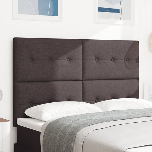 Testiera vidaXL imbottita con bottoni marrone scuro 160 cm in tessuto