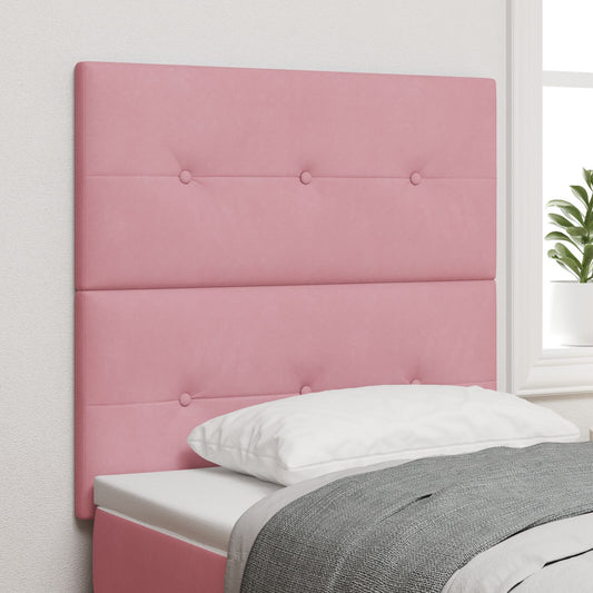 Testiera vidaXL Button Tufted Rosa 100 cm Velluto