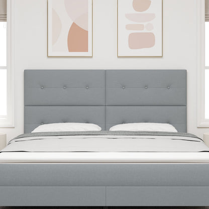 Testiera vidaXL Button Tufted Grigio chiaro 180 cm Tessuto
