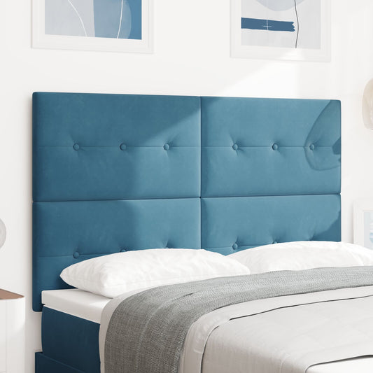 testiera imbottita vidaXL blu scuro 140 cm in velluto