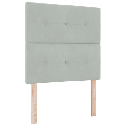 Testiera vidaXL Con bottoni trapuntati Grigio chiaro 90 cm Velluto