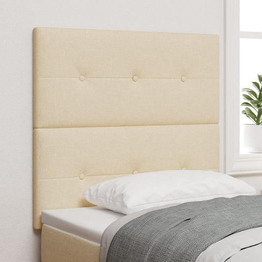 Testiera vidaXL Imbottita a Bottoni Panna 100 cm in Tessuto