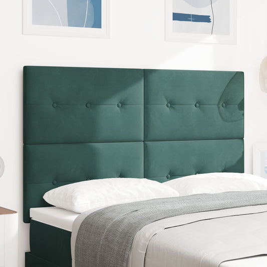Testiera vidaXL Button Tufted Verde Scuro 160 cm Velluto