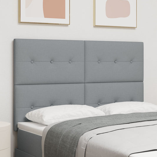 Testiera vidaXL Button Tufted Grigio chiaro 160 cm Tessuto