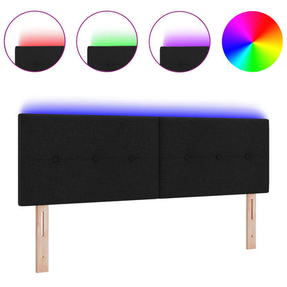 Testiera LED vidaXL con bottoni trapuntata nera 72 cm in tessuto