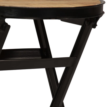 Scrivania con Sgabello Pieghevole in Legno di Mango 115x50x76cm - homemem39