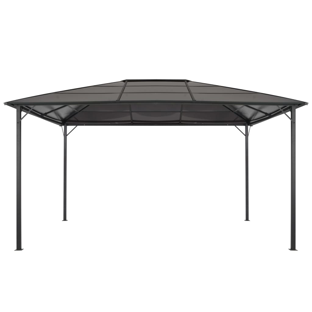 Gazebo con Tetto in Alluminio 4x3x2,6 m Nero - homemem39
