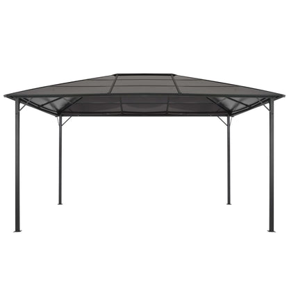 Gazebo con Tetto in Alluminio 4x3x2,6 m Nero - homemem39