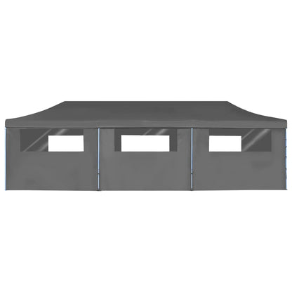 Tenda Pieghevole Pop-Up con 8 Pareti Laterali 3x9 m Antracite - homemem39