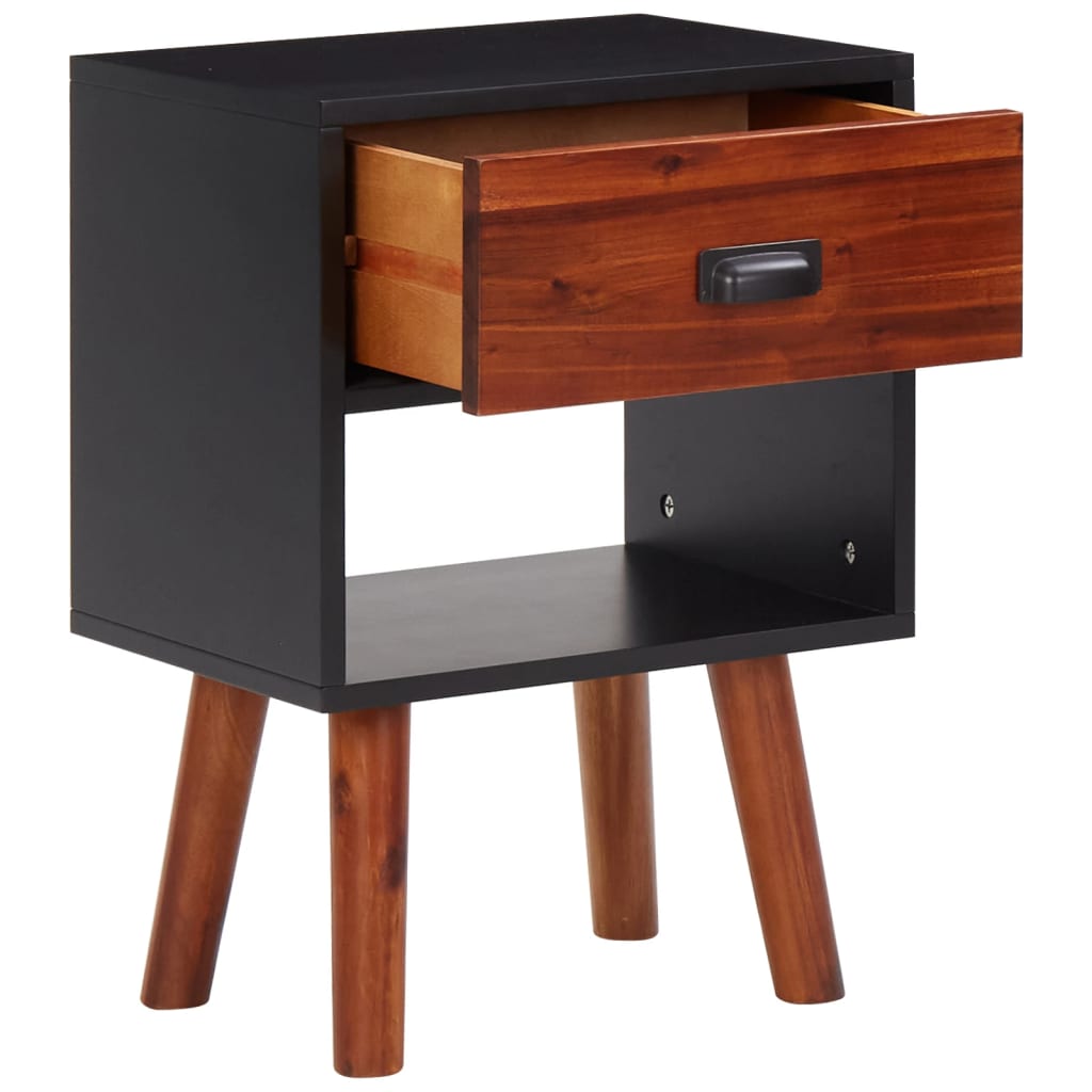 Comodino in Massello Acacia 40x30x57 cm - homemem39
