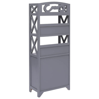 Armadietto da Bagno Grigio 46x24x116 cm Legno di Paulownia - homemem39