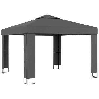 Gazebo con Tetto Doppio 3x3 m Antracite - homemem39