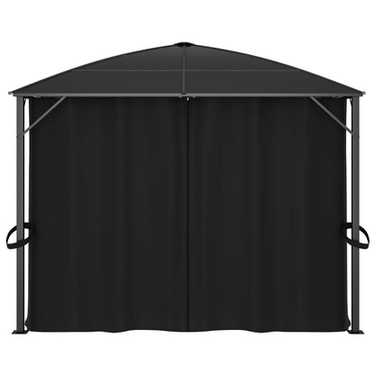 Gazebo con Tende 400x300x265 cm Antracite - homemem39