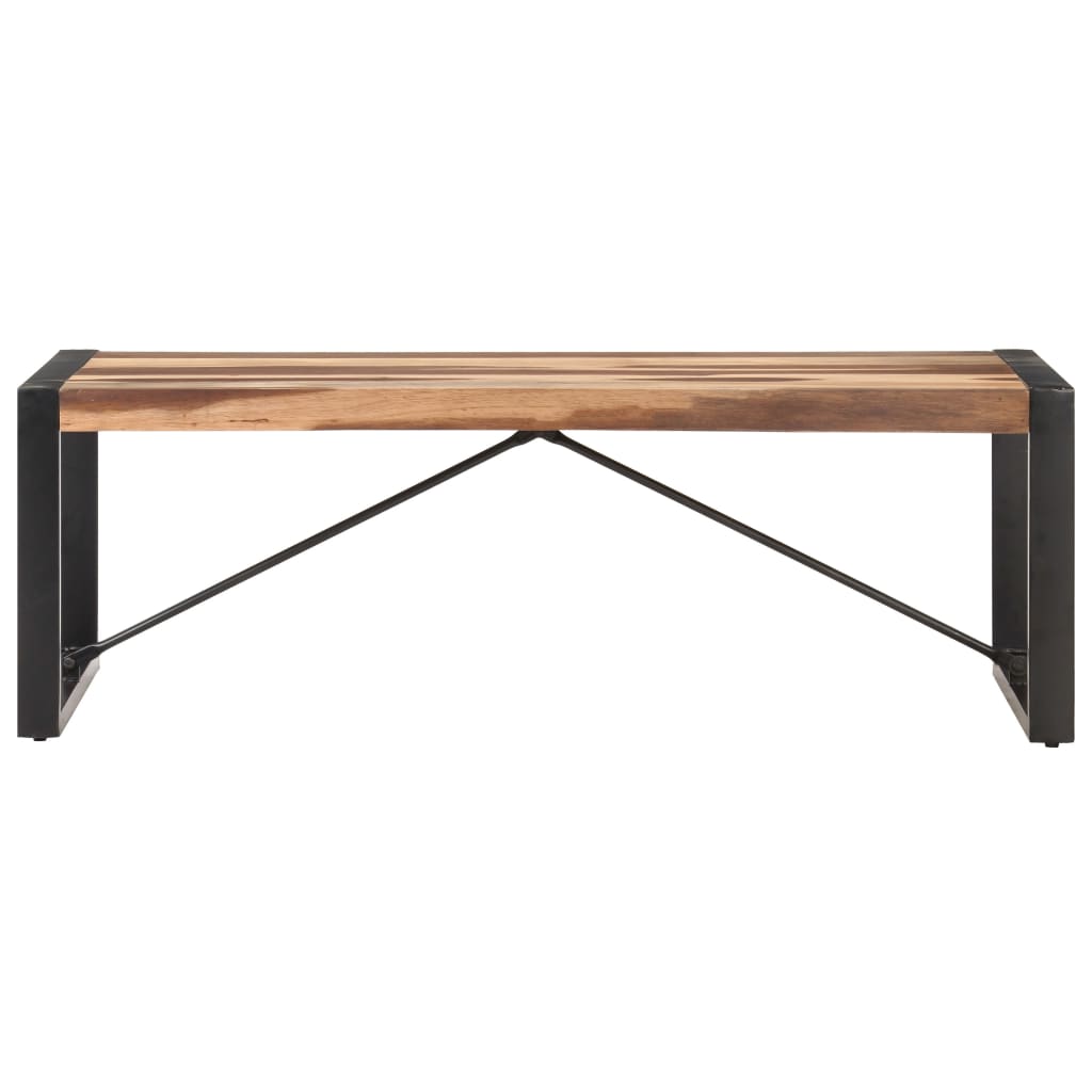 Tavolino 120x60x40 cm in Legno Massello e Finitura Sheesham - homemem39