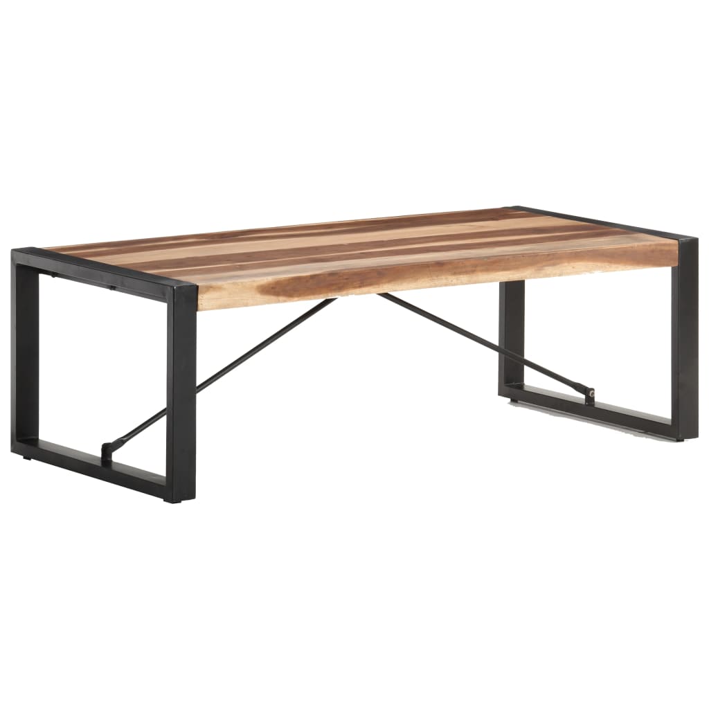 Tavolino 120x60x40 cm in Legno Massello e Finitura Sheesham - homemem39