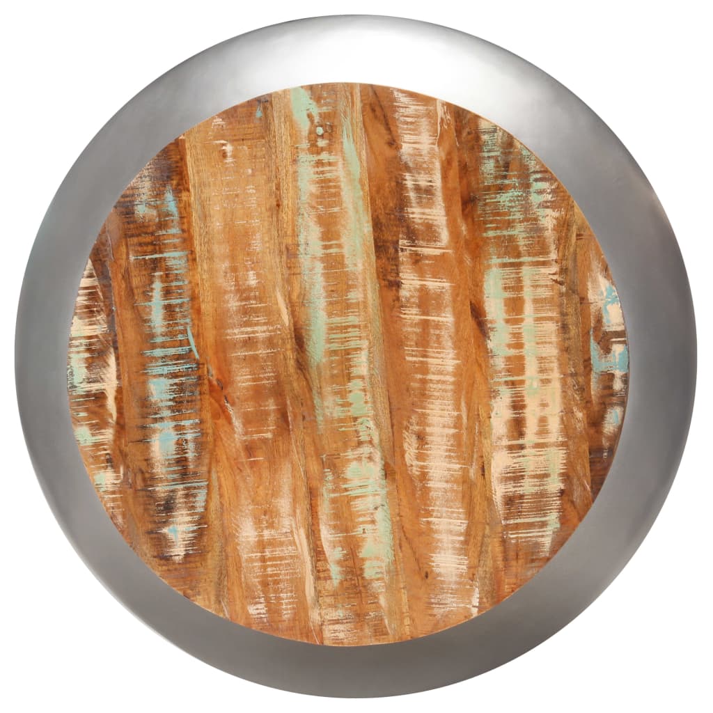 Tavolino da Caffè Grigio 68x68x30 cm Legno Massello di Recupero - homemem39