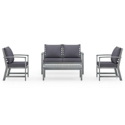 Set Divani da Giardino 4 pz con Cuscini in Massello di Acacia - homemem39