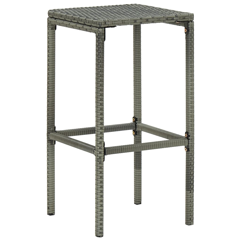 Sgabelli da Bar con Cuscini 2 pz Grigi in Polyrattan - homemem39