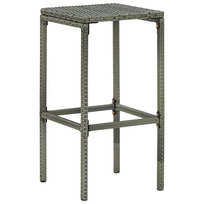 Sgabelli da Bar con Cuscini 2 pz Grigi in Polyrattan - homemem39