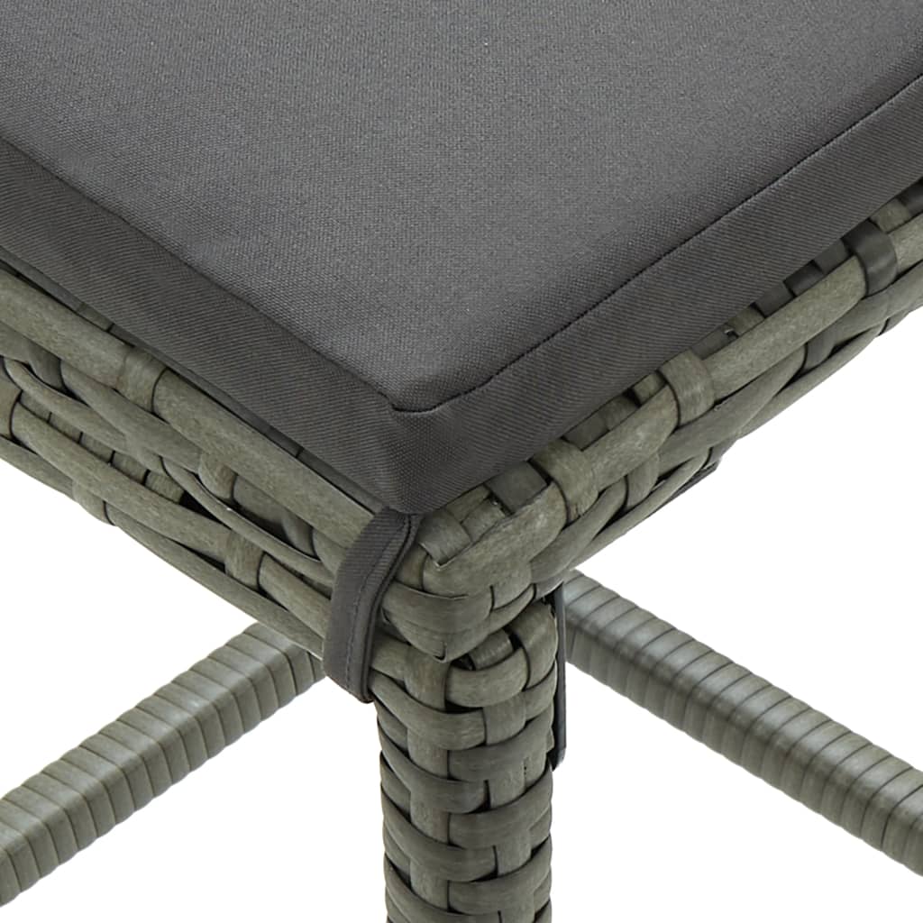 Sgabelli da Bar con Cuscini 2 pz Grigi in Polyrattan - homemem39