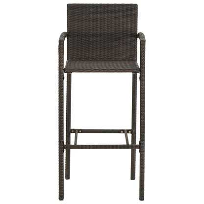 Sgabelli da Bar 2 pz Marroni in Polyrattan - homemem39