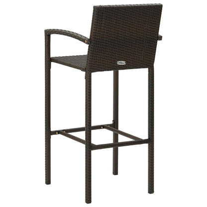 Sgabelli da Bar 4 pz Marroni in Polyrattan - homemem39