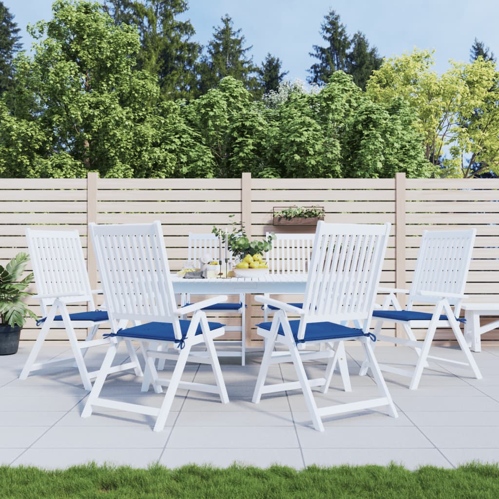 Cuscini per Sedia 6 pz Blu Reale 50x50x3 cm in Tessuto Oxford - homemem39