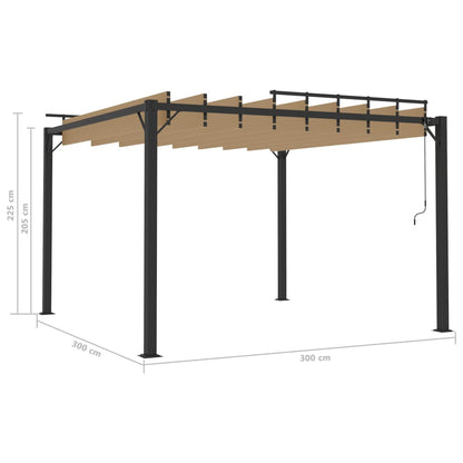 Pergolato a Lamelle 3x3m Grigio Talpa Tessuto e Alluminio - homemem39