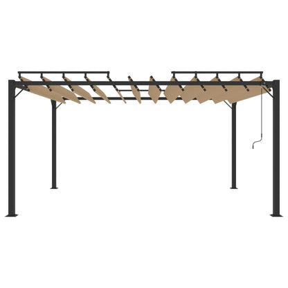 Pergolato a Lamelle 3x4m Grigio Talpa Tessuto e Alluminio - homemem39