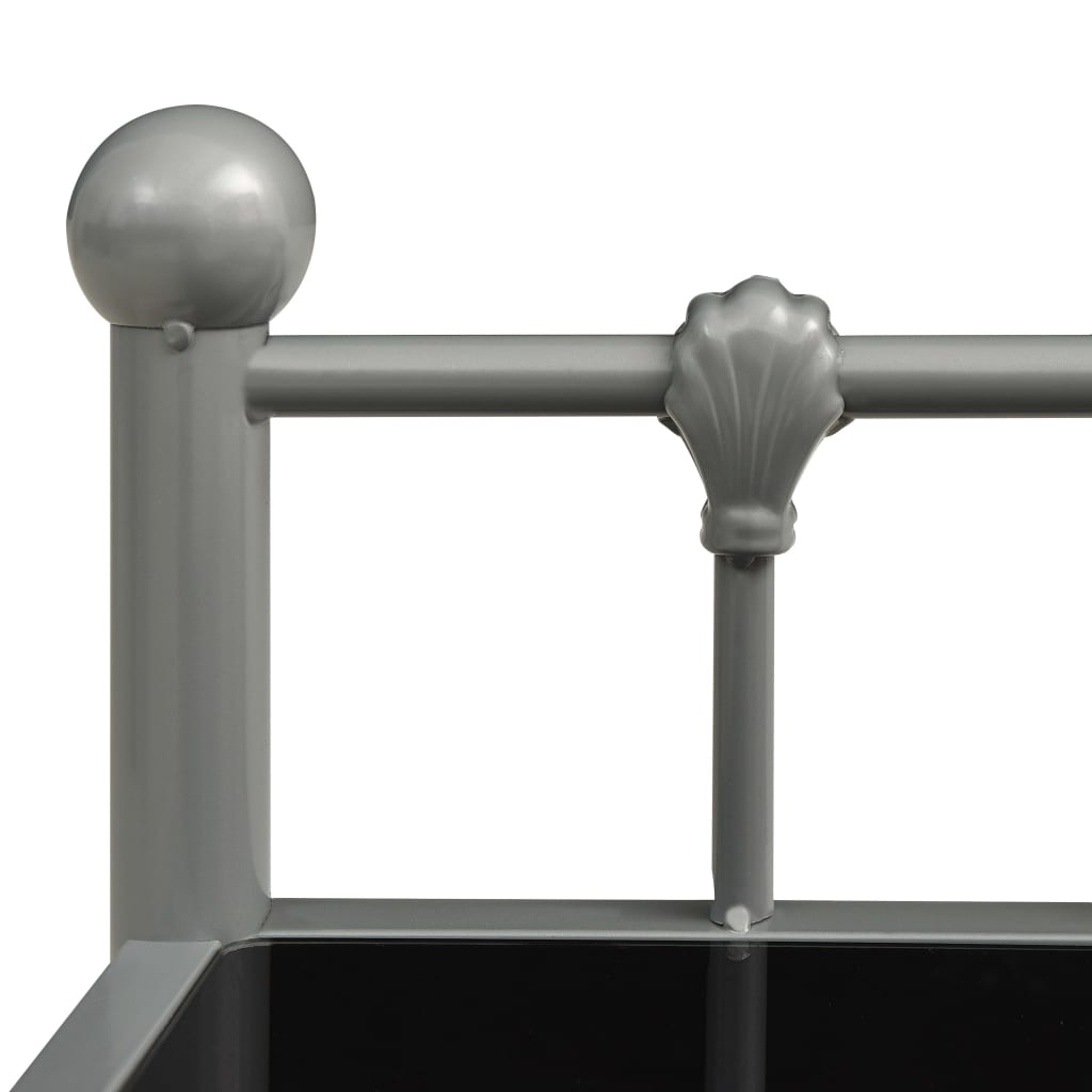 Comodino Grigio e Nero 45x34,5x60,5 cm in Metallo e Vetro - homemem39